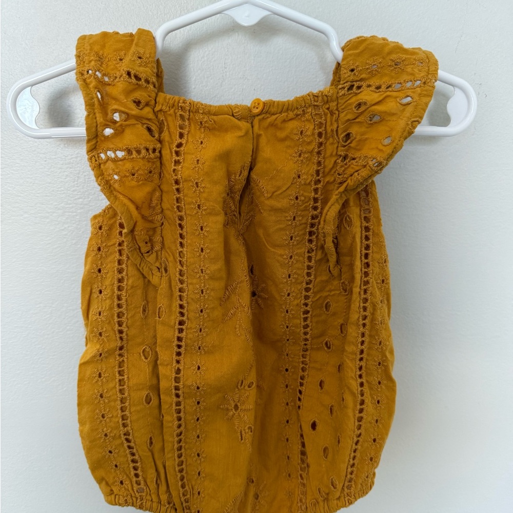 Baby Romper - Mustard - Eyelet